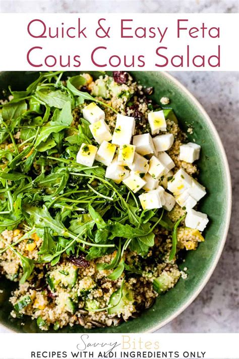 Using a slotted spoon, transfer shrimp to a plate; Easy Lemony Herb Couscous Salad Recipe - Savvy Bites