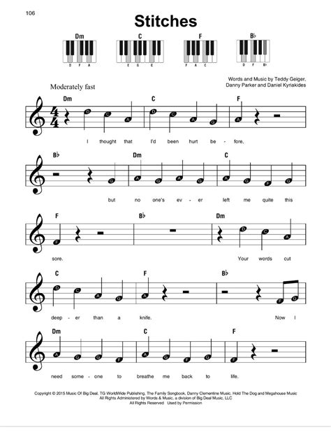 Piano Sheet Music Letters F