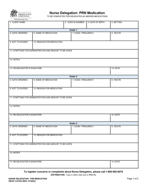 Dshs Form 13 678a Download Printable Pdf Or Fill Online Nurse