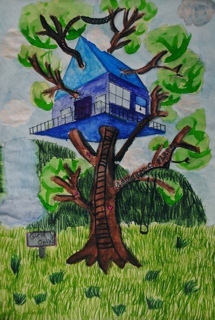 Tree House Two Point Perspective Middle School Art Projects Art
