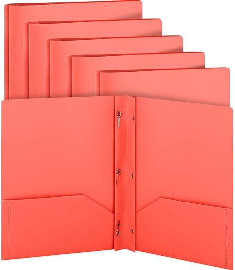 Plastic Folders With Pockets And Prongs Red Two Pocket