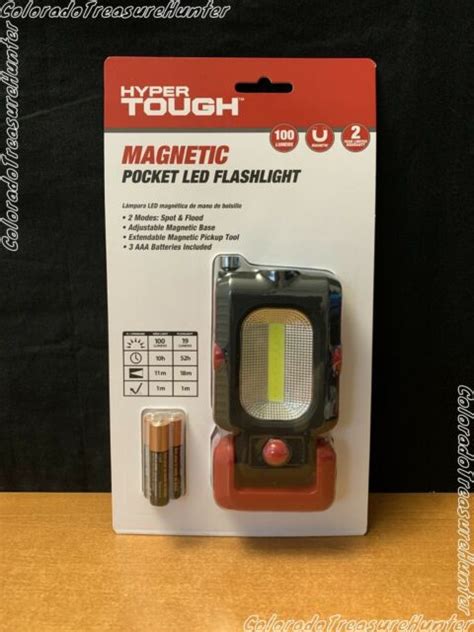 Hyper Tough 100 Lumen Magnetic Pocket Led Flashlight Extendable Pickup