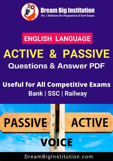 Active And Passive Voice Rules Chart PDF For Competitive Exam