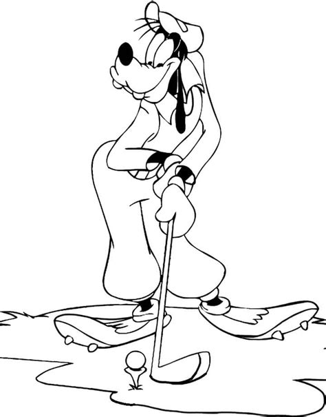 Dibujos De Goofy Jugando Al Golf Para Colorear Para Colorear Pintar E