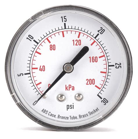 Grainger Approved Pressure Gauge 0 To 200 Kpa 0 To 30 Psi Range 14