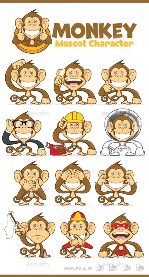 Monkey Mascot Character Cartoon Character Design Mascot Mascot Design