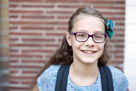 Eleven Year Old Girl On Her First Day Of Sixth Grade Del Colaborador De Stocksy Carleton