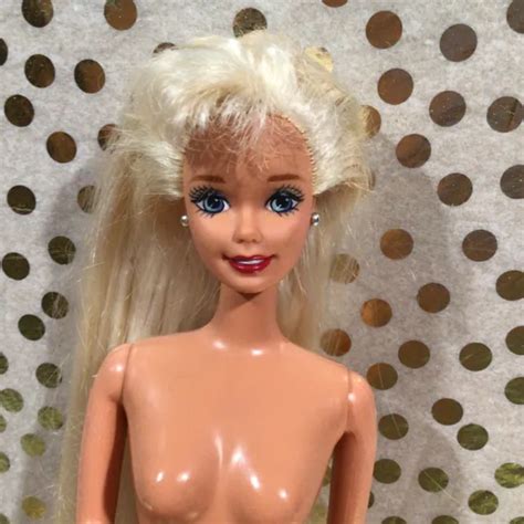 MATTEL 1990 S BARBIE Doll Superstar Face Platinum Blonde Hair W