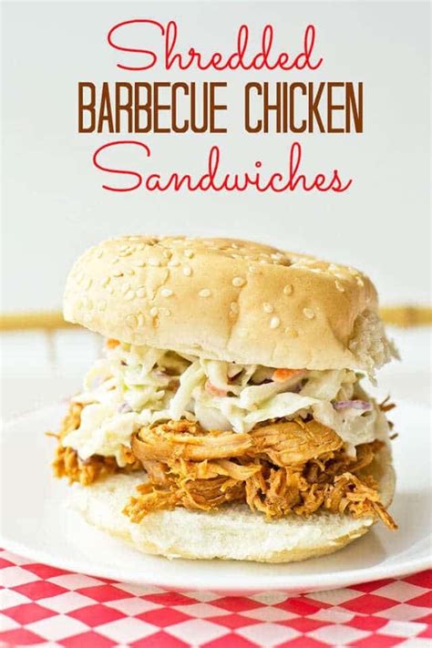The basic barbecue chicken would taste great topped off with. Shredded Barbecue Chicken Sandwiches {Easy Slow Cooker Recipe}