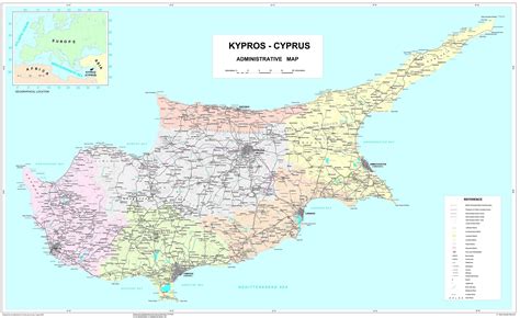 Large Detailed Road Map Of Cyprus Cyprus Large Detailed Road Map