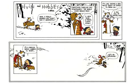 the last calvin and hobbes strip which is one of my favorites for it s optimism still have the