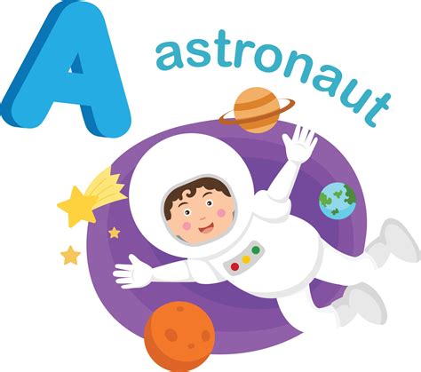 Illustration Isolated Alphabet Letter A Astronaut 3239975 Vector Art At