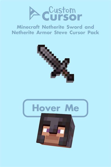 Minecraft Netherite Sword And Netherite Armor Steve Cursor Pack