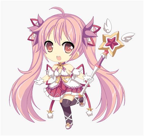 Anime Manga Magic Witch Chibi Cute Cartoon Pink Anime Girl
