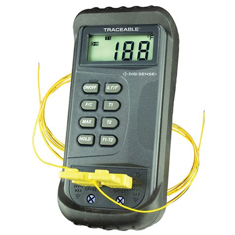 Digi Sense Calibrated Two Channel Thermocouple Thermometer With Offset