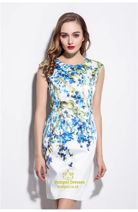 blue floral sleeveless
