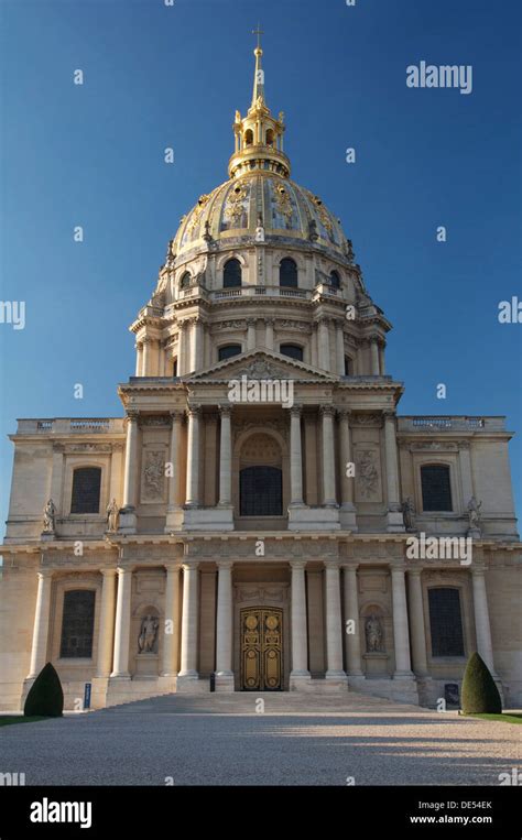 The Façade Of The Dome Church Of St Louis Des Invalides In Paris This