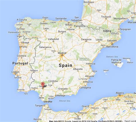 Seville On Map Of Spain