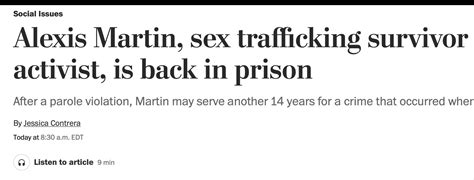 Alexis Martin Sex Trafficking Survivor And Activist Is Back In Prison — Framework The