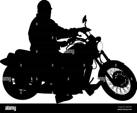 Black Silhouettes Motocross Rider On A Motorcycle Vector Illustrations