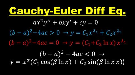 Lecture 19 Cauchy Euler Differential Equation Differential Equations