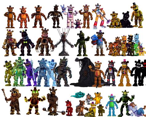 Evolution Of Freddy Fazbear And His Variants Five Nights At Freddy S