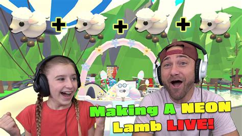 We Make A Neon Lamb Live Worlds 1st Roblox Adopt Me Youtube