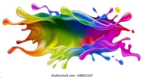 Paint Splash Colorful Rainbow Paint Ink Stock Illustration 248812129