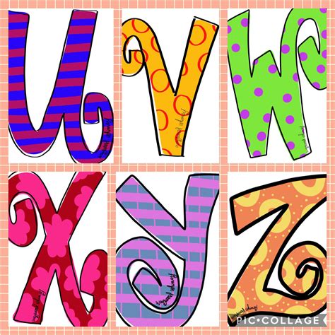26 Letter Alphabet Hand Lettered Curly Whimsical Font Door Etsy