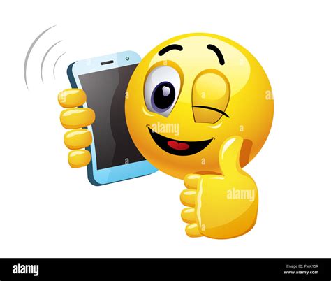 Smiley Clignant De Parler Sur Un Téléphone Vector Illustration Dun