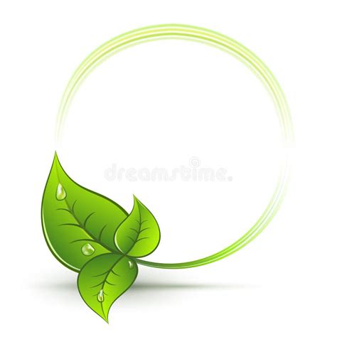 Green Leaves Round Frame Stock Illustrations 20133 Green Leaves