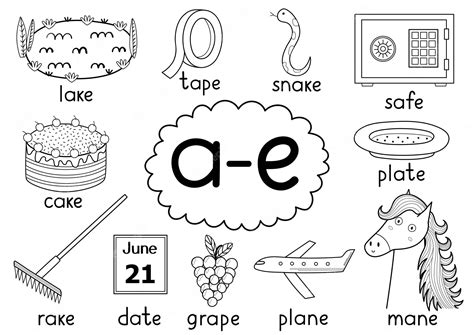 Premium Vector Ae Digraph Spelling Rule Black And White Educational