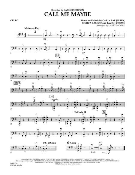 Call Me Maybe Cello By Carly Rae Jepsen Carly Rae Jepsen Digital Sheet Music For Individual