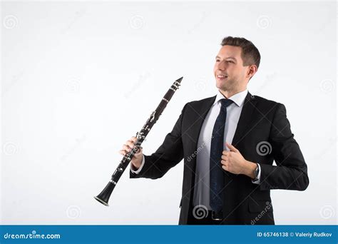 Young Man Playing The Clarinet Stock Photo Image Of Play Person