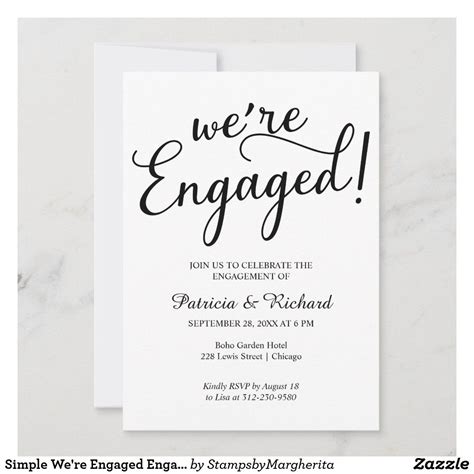 Simple Were Engaged Engagement Party Invitations Zazzle In 2022 Engagement Party