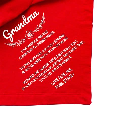 Personalised Grandma Blanket With Carrying Handle Nanny Nana Granny Pomchick