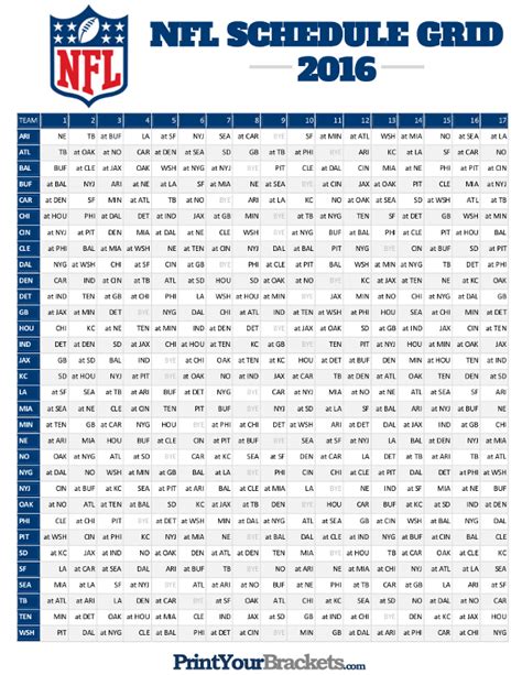 Free Printable Nfl Schedule Printable Templates