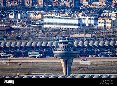 Madrid Spain December 31 2021 Control Tower Of Adolfo Suarez