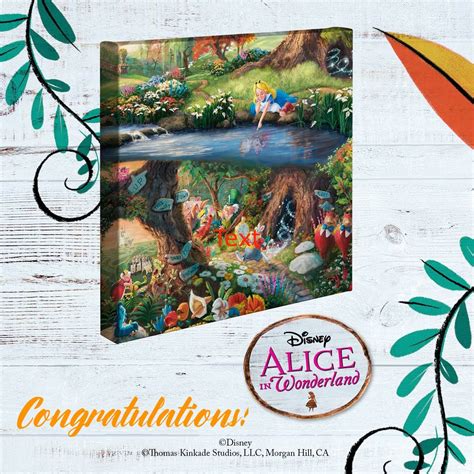 Disney Alice In Wonderland 14” X 14” Gallery Wrapped Canvas Thomas
