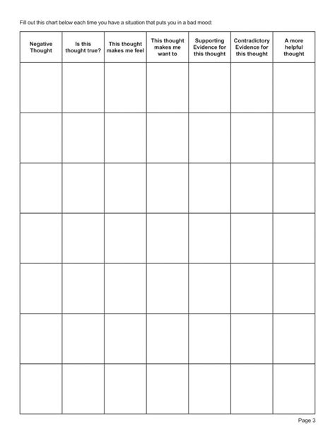 Cognitive Restructuring Worksheet Editable Fillable Printable PDF TherapyPatron Com