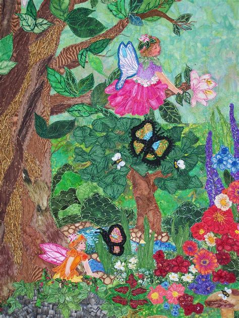 Fairies At The Bottom Of My Garden Quilt Close Up Flickr