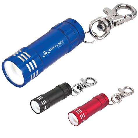 Mini Aluminum Led Flashlight With Key Clip Branded Flashlights