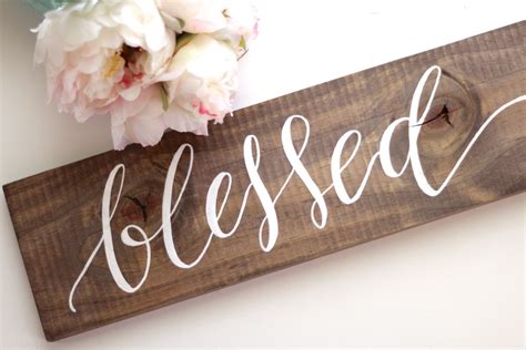 Blessed Sign Rustic Wooden Sign Rustic Home Decor Wall Art Keepsake
