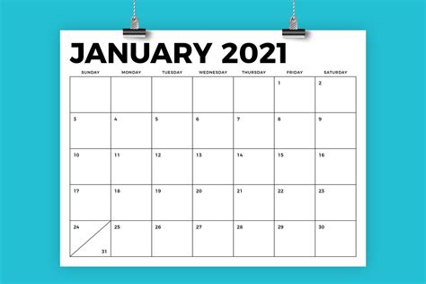 Download your free 2021 printable calendar. 8.5 x 11 Inch Bold 2021 Calendar (438443) | Flyers ...