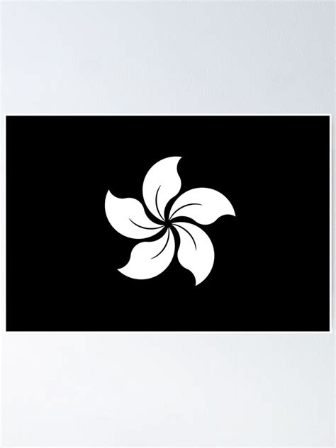 Black Bauhinia Flag Of Hong Kong Poster For Sale By Newmovement