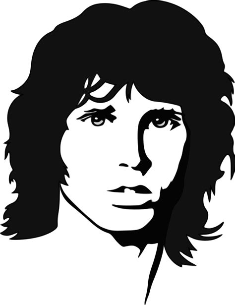 Black And White Portrait Of Jim Morrison Clipart Free Image Download