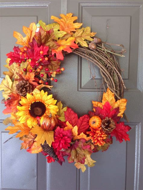 Diy Fall Wreath Holiday Wreaths Wreath Ideas Thanksgiving Wreaths