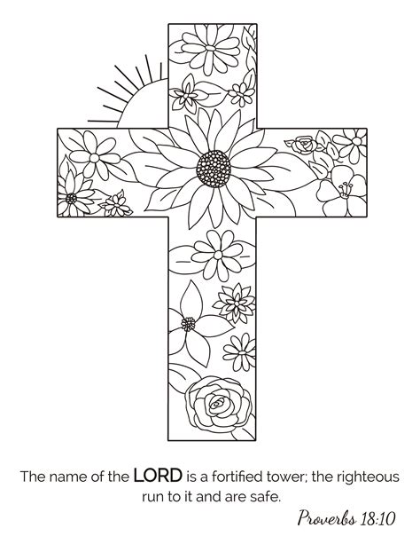 ️christian Cross Coloring Pages Free Download