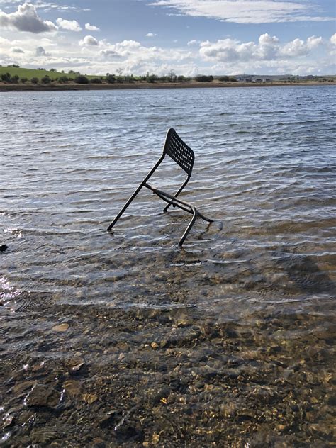 Drained Reservoir Reveals Chair Temporarily Nsfw Rchairsunderwater