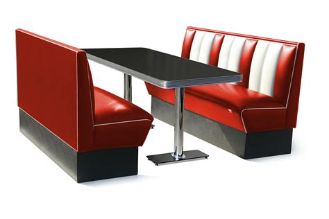 Retro Furniture Diner Booth Hollywood 150cm Six Seater Set Lawton